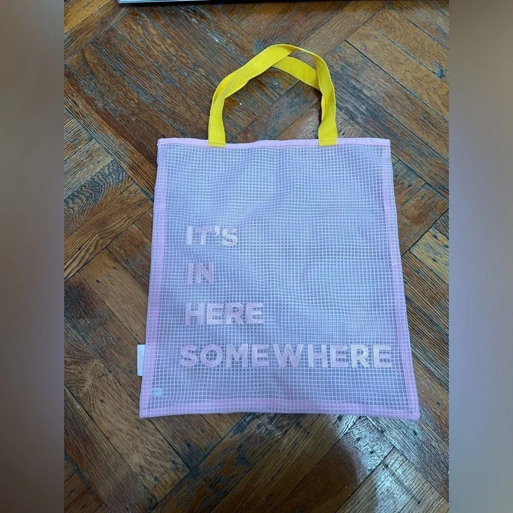 Benefit cosmetics mesh tote bag